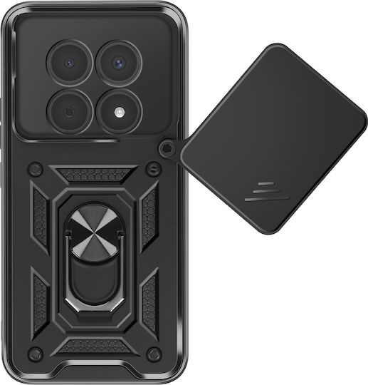 Husă Avizar Redmi Note 15 4g Capac Rotativ Cameră Inel Stand Negru