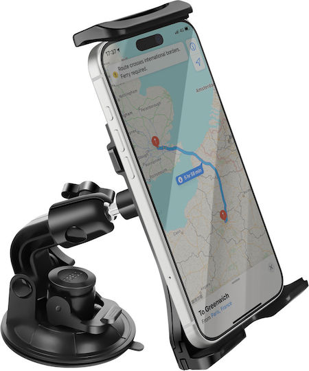 Avizar Suction Cup Car Mount 7“ To 10” Tablets Smartphones 360° Rotating Head Black