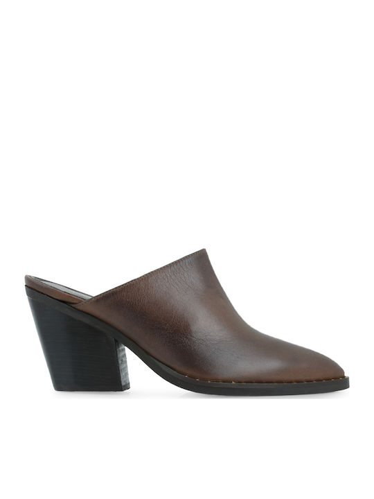 Tsakiris Mallas Leather Mules with High Heel in...