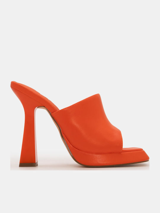 Flat Mules In Orange Colour