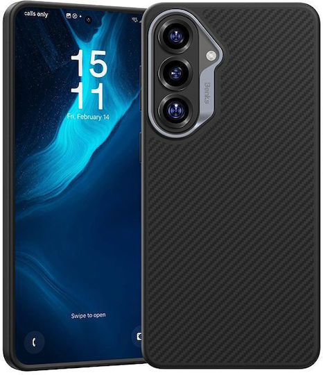 Benks Back Cover Fibră Aramidă / Silicon Negru (Galaxy S26)