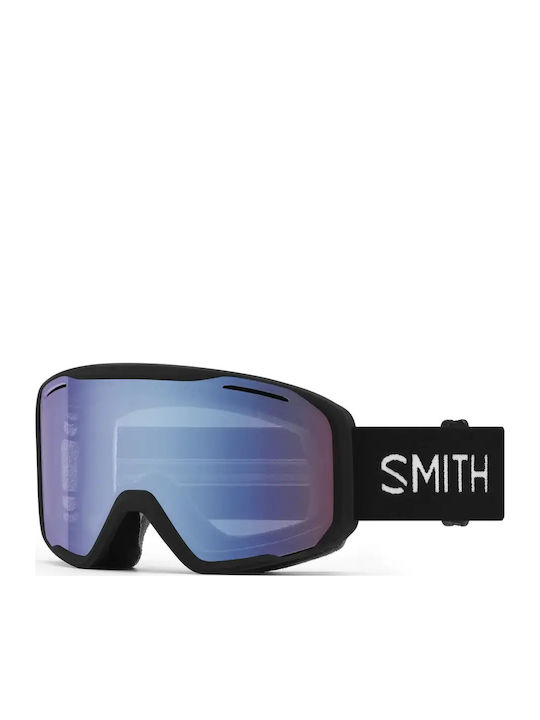 Smith Μάσκα Σκι & Snowboard Ενηλίκων Μαύρη με Φακό Καθρέπτη σε Μαύρο Χρώμα
