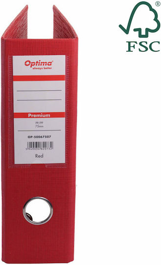 Optima Clasic & Premium A5 Binder Laminated Pp Pp 75 Mm Optima Premium Red