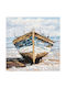 Marhome Ship On Land With Birds Painting On Canvas 80x80cm