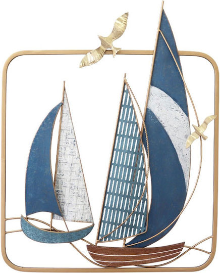 Marhome Blue Wall Decor Made of Metal 61x4.4x50.2cm