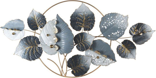 Wall Decor Flower Grey Made of Metal 132.5x6x66.5cm