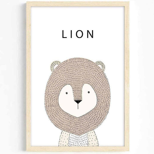 Wallity Kids Framed Wooden Wall Art 33x48cm