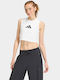 Damen Sport Crop Top Ärmellos Weiß