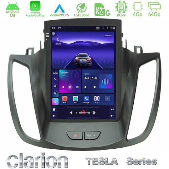 Clarion Car Audio System for Ford C-Max Kuga 2011-2023 Bluetooth USB AUX WiFi GPS Apple CarPlay Android Auto with 9.7 Inch Touch Screen