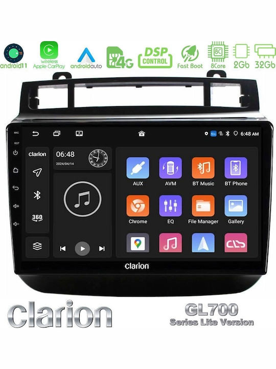 Clarion Car Audio System for Volkswagen Touareg 2011-2018 Bluetooth USB WiFi GPS Apple CarPlay Android Auto with 9" Touch Screen