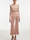 Γυναικείο Crop Top Μακρυμάνικο Pink