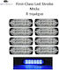 First-Class Led Strobe Volume Light Blue 12led 12/24v 6000lm 8 Pieces Tc-345