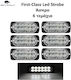 Primă Clasă Led Stroboscop Lumini De Volum Alb 12led 12/24v 6000lm 6 Bucăți Tc-356