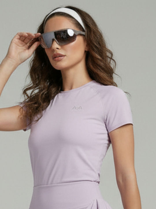 Women's Sports Short Sleeve Fast Drying Lilac Blouse