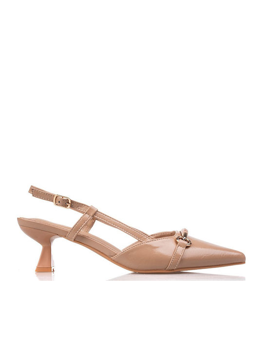 Fshoes Heels with Low Heel Beige