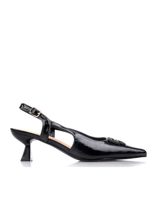Pointed Toe Heels with Medium Heel Black