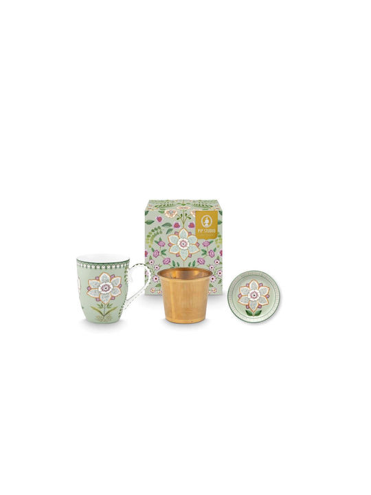PiP Studio Lily & Lotus Κούπα Κεραμική Πράσινη 365ml