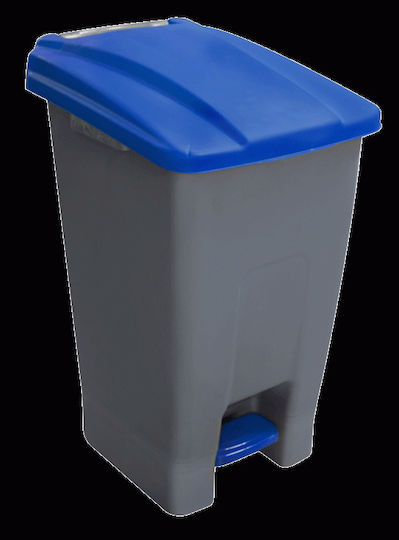 Raki Plastic Waste Bin with Pedal Blue 70lt
