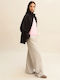 Women's High Waist Fabric Trousers in Regular Fit Light Gray