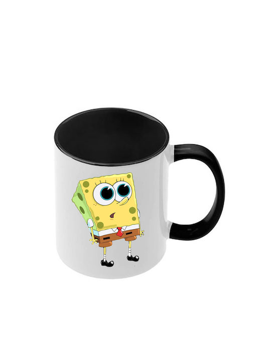 SpongeBob Mug Black Handle Interior