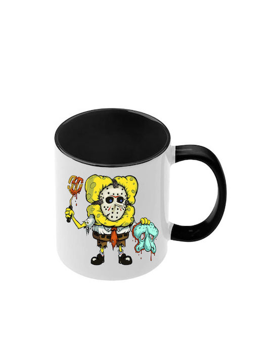 SpongeBob Mug Black Handle Interior
