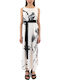 Summer Maxi Dress Ecru-Black