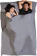 Travel Tip Foaie Pentru Sac De Dormit Fleece Pentru 2 Persoane 188 X 216 Cm Ultra-ușor Cu Fermoar Gri