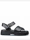 Flache Sandalen für Damen Schwarz