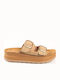Γυναικεία Ανατομικά Σανδάλια Flatforms Μπεζ