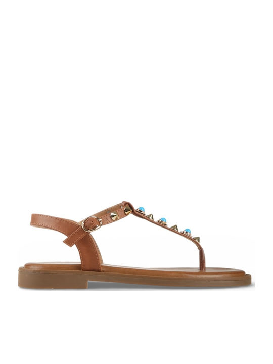 Damen Flache Sandalen Braun