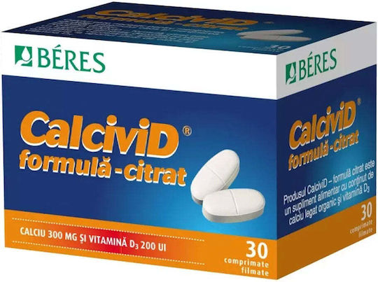 Béres Calcivid Citrate Formula Potrivit pentru Copii cu Vitamina D3 30 Comprimate