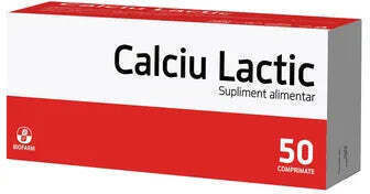 Biofarm Calciu Lactic 500mg Potrivit pentru Copii 50 Capsule