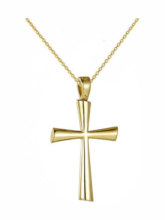 Vergoldeter Kreuz 14K mit Kette