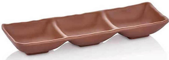 Raki Raki 3 Slots Dessert Tower Stand from Porcelain Brown 26.5cm x 26.5cm x 26.5cm