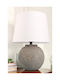 Ceramic Table Lamp Gray White Round Design 30x40cm