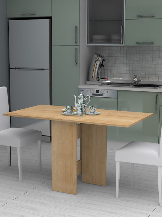 Pepe Extendable Collapsible Wooden Natural Beech Dining Room Table 28(+56)x77x75cm