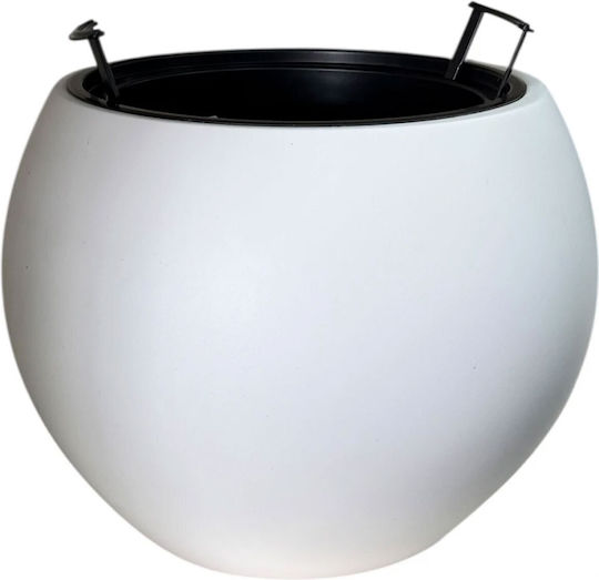 TnS Plastic White Plant Pot