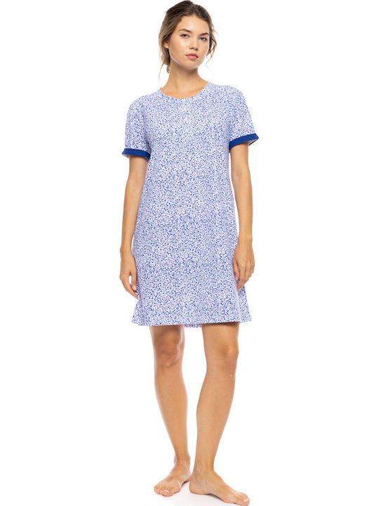 Pink Label Pink Label Sommer Damen Nachthemd Blau