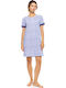 Pink Label Pink Label Sommer Damen Nachthemd Blau