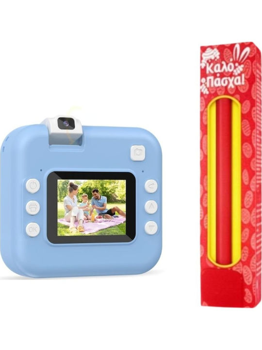 Easter Candle Round Children's Digital Camera Light Blue
