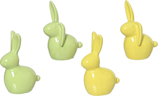 Porzellan Kaninchen Grün Gelb 11,8cm