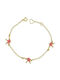 Kiriakos Gofas Kids Bracelet From Gilded Silver With Crown & Stones