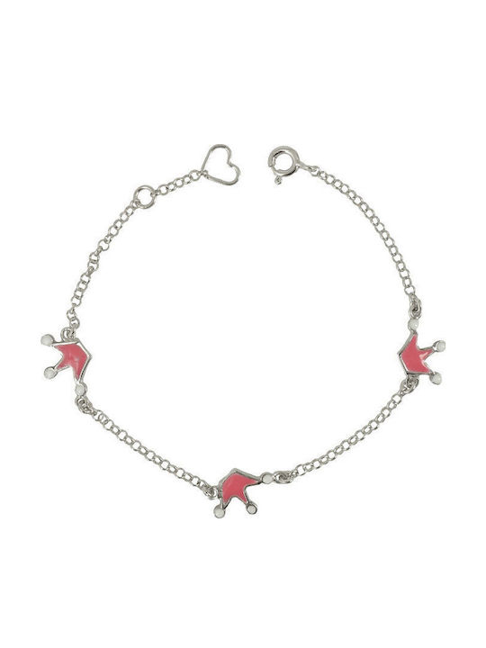 Kiriakos Gofas Kids Bracelet Silver With Crown And Stones