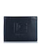Leather Men's Wallet with RFID Blue