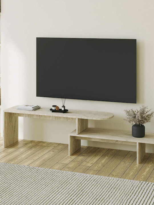 TV Stand Puzzle Travertine Beige M130xD35xH45cm