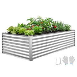 Vevor Παρτέρι για Περίφραξη Κήπου Γαλβανιζέ 240x120x62εκ. Ασημί