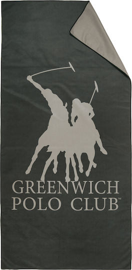 Greenwich Polo Club Πετσέτα Microfiber Σώματος 280gr/m² Διπλής Όψεως Μαύρη 170x80εκ.