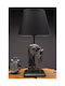Table Lamp with Horse Figure Black Silver 24x50cm