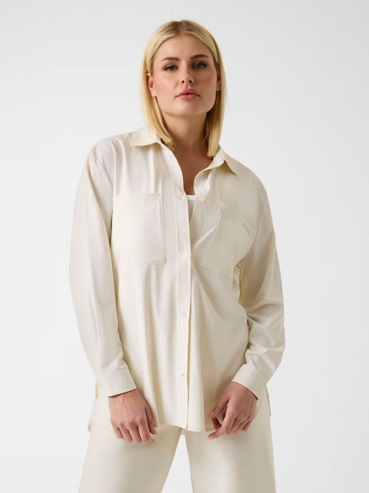 Guess Γυναικείο Πουκάμισο Off White