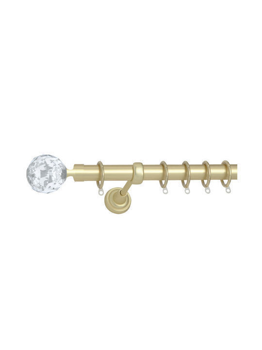 Extendable Metallic Single Curtain Pole Φ25mm 110-210cm Gold